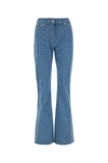 Rabanne Denim Flare Print Trousers In Printed