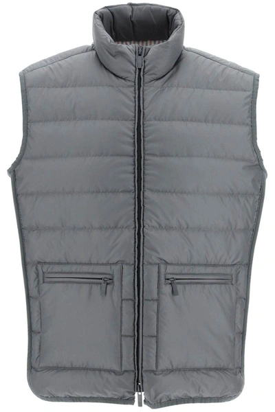 Thom Browne Gray Ultra Light Down Vest In Grey