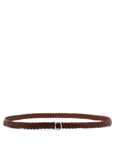 Orciani Woven Leather Belt In Brown