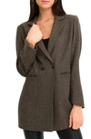 Belle & Bloom Kensington Oversize Double Breasted Wool Blend Coat In Brown