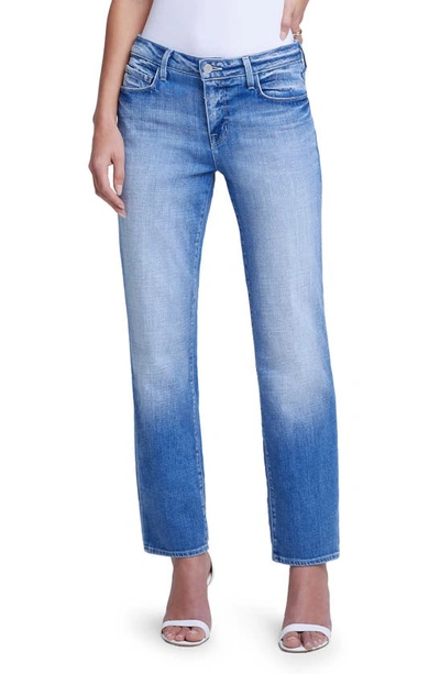 L Agence Marjorie Mid-rise Slouch Slim Straight Jeans In Blue