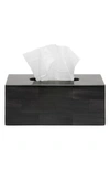 Pigeon & Poodle Arles Faux Horn Tissue Box Cover In Dark