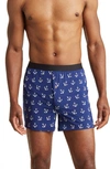 Meundies Knit Boxers In Anchors Away