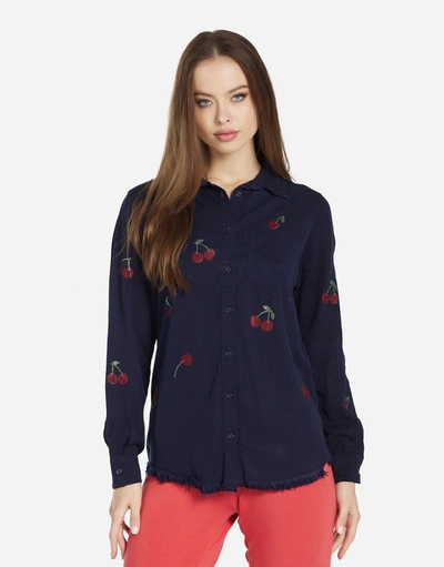 Lauren Moshi Sloane Crystal Cherries In Navy