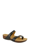 Sas Shelly Adjustable Toe Loop Slide Sandal In Black