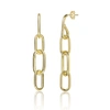 Rachel Glauber 14k Gold Plated Chain Drop Earrings In Gold