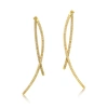 Rachel Glauber 14k Gold Plated Cubic Zirconia Drop Earrings In White