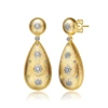 Rachel Glauber Rhodium And 14k Gold Plated Cubic Zirconia Drop Earrings In Gold