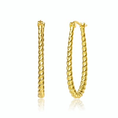 Rachel Glauber Ra 14k Gold Plated "u" Large Hoop Earrings