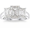 Pompeii3 3.55ct Tw Emerald Cut Three Stone Engagement Ring 14k White Gold Lab Grown In Multi