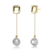 Genevive 14k Over Silver 12-11mm Pearl Earrings In White