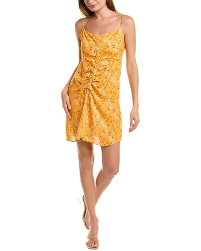 Line & Dot Christy Ruched Mini Dress In Orange