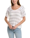 Chaser Gauzy Ruffle Shoulder Flouncy Shirt In Multi