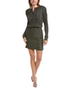 Chaser Lurex Rib Knit Mini Dress In Black