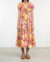 BANJANAN Norma Maxi Dress In Euphoric Bloom Paprika