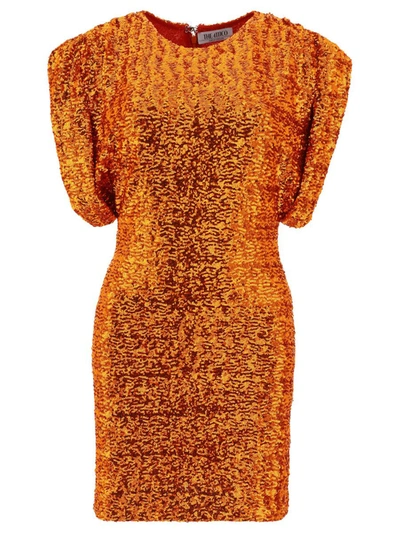 Attico Annie Sequin Mini Dress In Orange