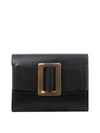 Boyy Buckle Travel Case Leather Crossbody Bag In Black