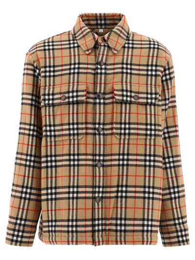 Burberry Beige Vintage Check Shirt Jacket In Multicolour