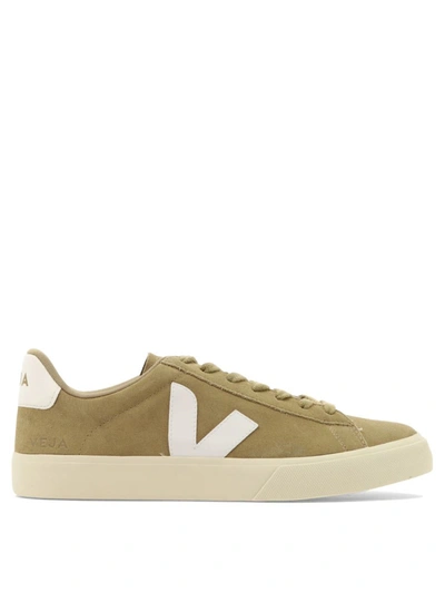 Veja Campo Suede Sneakers In Camel Suede In White