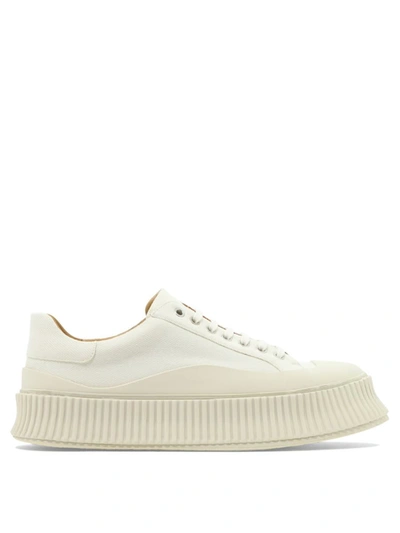 Jil Sander Men's Chunky Lace Vulcanized Sneakers In White
