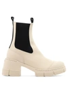 Ganni Rubbed Heeled City Boot In Grey