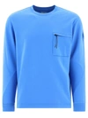 Woolrich Zip-pocket Crew-neck Sweatshirt In Blue