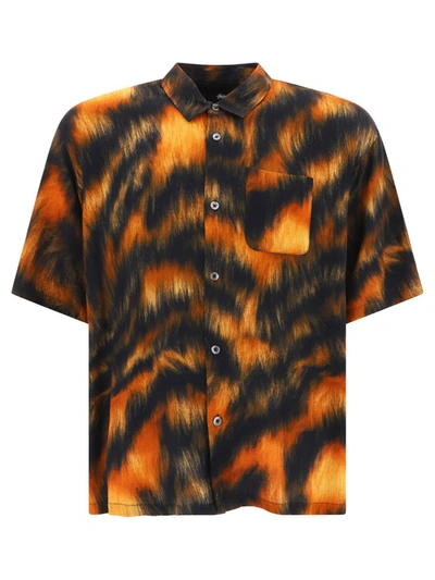 Stussy Fur Print Shirt In Orange