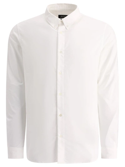 Apc Button-down Fitted Shirt In White