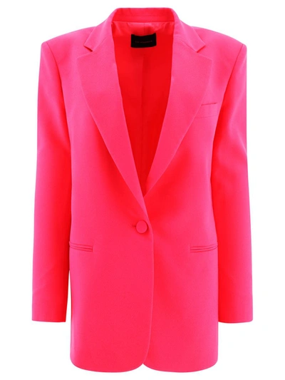 The Andamane Guia Oversized Satin Crepe Blazer In Fuchsia