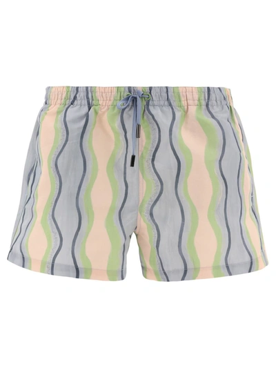 Jacquemus Wave-print Swim Shorts In Blue
