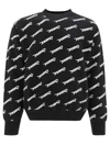 Ambush Embroidered Crew-neck Wool Blend Sweater In Black