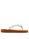 See By Chloé Woman Thong Sandal Off White Size 8 Calfskin In White