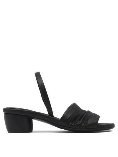 Marsèll Round-toe Leather Slingback Sandals In Black
