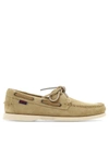 Sebago Portland Loafers In Suede Texture In Beige