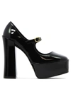 Stuart Weitzman Skyhigh Patent Mary Jane Platform Pumps In Black