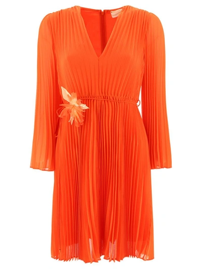 Zimmermann Sunray Pleated Minidress In Red