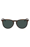 Cole Haan 55mm Vintage Round Sunglasses In Matte Tortoise