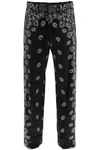 Amiri Black Paisley Bandana Print Canvas Trousers