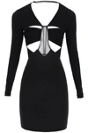 Nensi Dojaka Bra Bodice Long Sleeve Open Back Dress