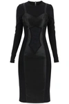 Dolce & Gabbana Corset Detail Long Sleeve Midi Dress