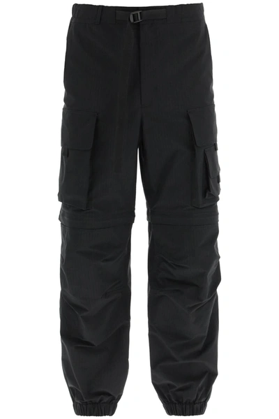 Msgm Ripstop Cargo Trousers In Black