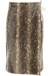 Ganni Snake Print Wrap Midi Skirt In Snake Starfish