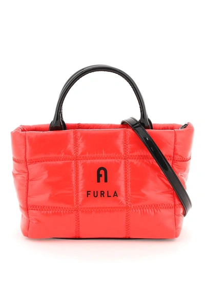 Furla Nylon Opportunity Mini Tote Bag In Red,black