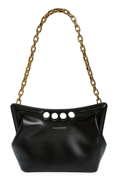 Alexander Mcqueen The Peak Small Cut-out Leather Shoulder Bag In 1000 Black
