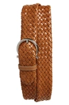 FERRAGAMO GANCIO BUCKLE WOVEN LEATHER BELT