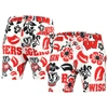 WES & WILLY WES & WILLY  WHITE WISCONSIN BADGERS VAULT TECH SWIMMING TRUNKS