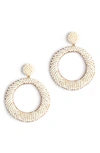 Deepa Gurnani Asta Circle Earrings In Pearl