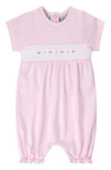 Feltman Brothers Smocked Flower Romper In Pink