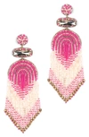 DEEPA GURNANI ISHANA BEAD CHANDELIER EARRINGS