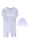Feltman Brothers Smocked Argyle Footie & Hat Set In Blue